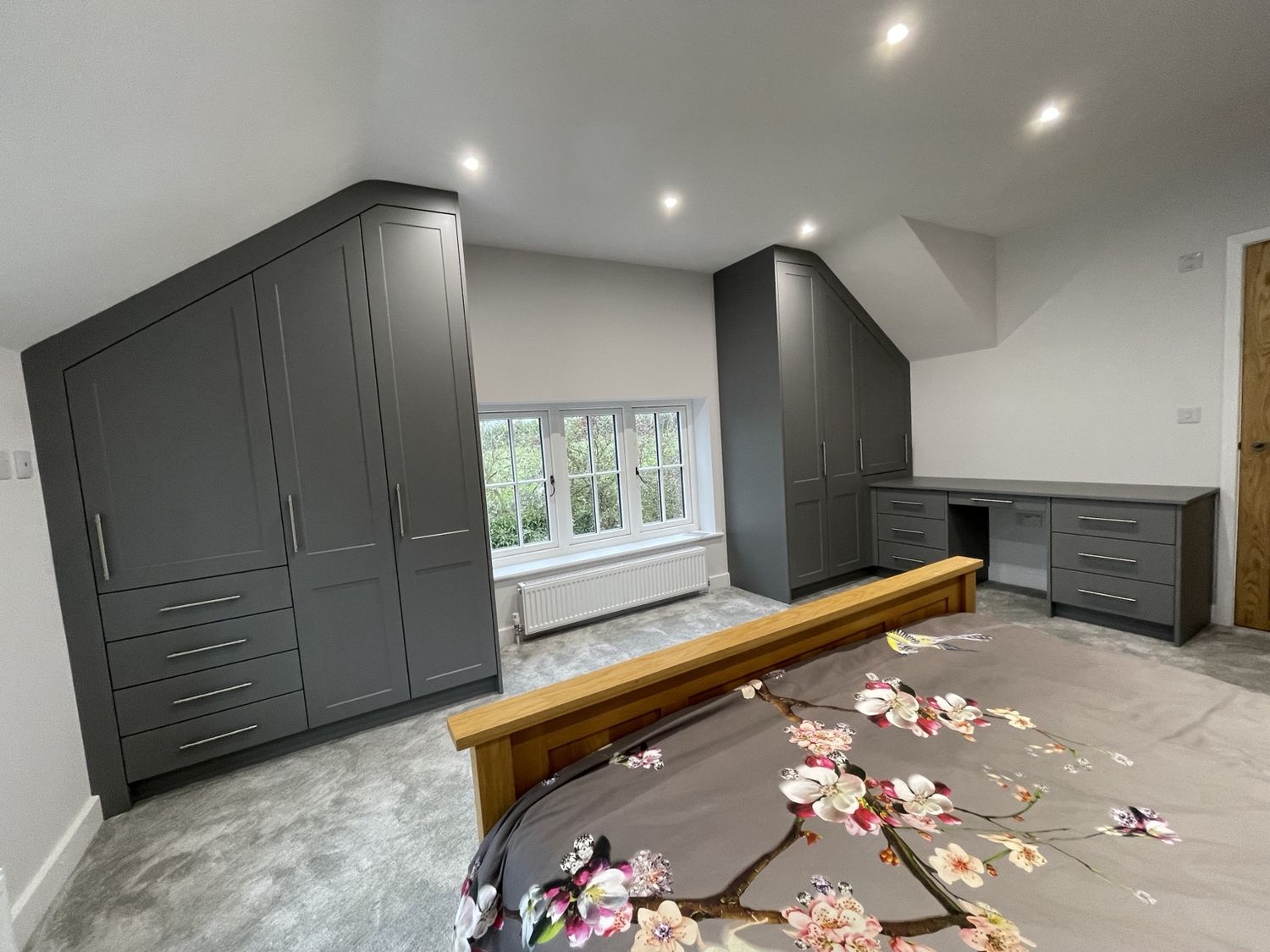 Dark Grey Angled Bedroom — Upton