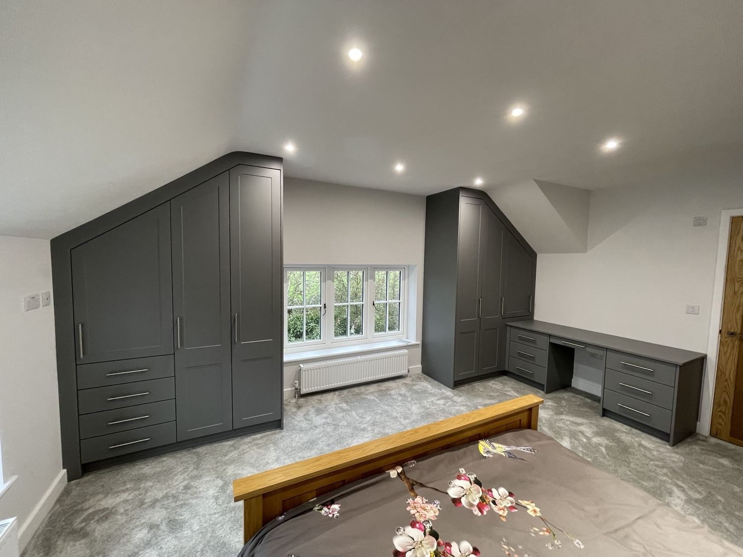 Dark Grey Angled Bedroom — Upton